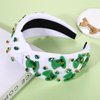 boderier St.Patrick's Day Headband for Women Green Irish Top Hat Headband Crystal Embellished Knotted Headband Green Day Party Costume Headwear Accessories Gifts (Top Hat)
