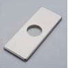 Homevacious 6 inch Bathroom And Kitchen Vanity Sink Faucet 4 inch Hole Cover Deck Plate Square Escutcheon Brushed Nickel Satin Stainless Steel