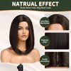 KOME Dark Brown Short Bob Wigs,Brown Straight Shoulder Length Wigs for Women,Middle Part Heat Resistant Fibre Synthetic Wig Daily Use…