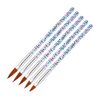 FULINJOY 5 Pcs Nail Art Brush, Acrylic UV Gel Glitter Drawing Painting Brushes Crystal Handle Nylon Hair Carving Flower Pens Nails Tools