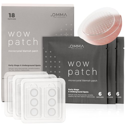 OMMA Micropoint Acne Patch, Cystic Acne Patches | Efficient Pimple Patches Microneedle, Dark Spot Patches for Early-Stage Painful Zits | Korean Pimple Patch with Salicylic Acid | 18 Zit Stickers