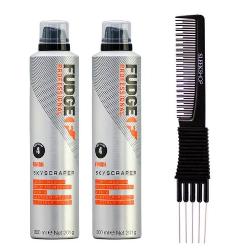 yper Fudge Professional Finish SKyscraper Light (10.1 oz) with Teasing Comb Pack of 2