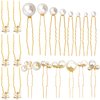 30 Pieces Wedding Pearl Hair Pins for Brides Bridal, Elegant Pearl Rhinestones Hair Pins Updos Hair Piece Hair Accessories for Brides Bridesmaid Women (Gold)