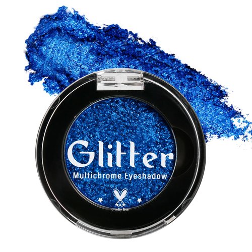 Blue Glitter Eyeshadow, Highly Pigmented Bright Sparkly Eye Makeup, Long Lasting Holographic Blue Shimmer Eye Shadow Palette Single for Blue Eyes, Vegan Cruelty & Talc Free (Royal Blue#6E)