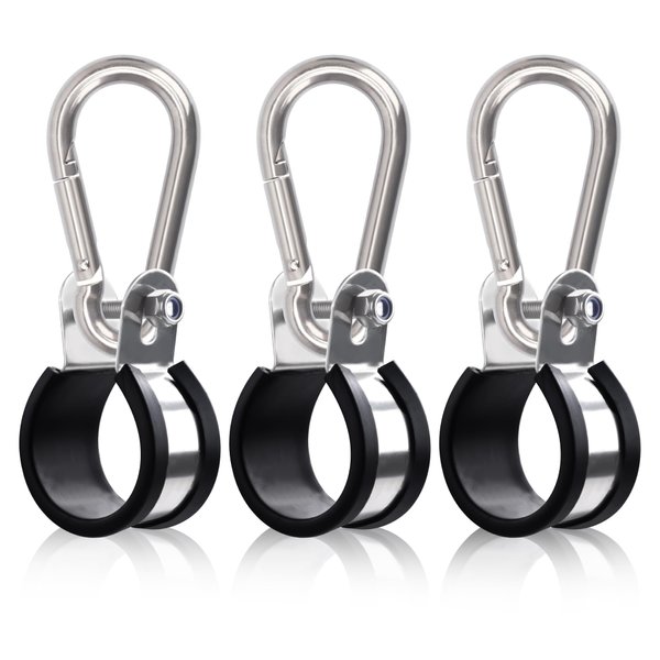Ailbiuko Airpower Line Clamp Stainless Steel, Hanger Bracket Mounting Assembly Cushion Clamps for 3-in-One Wrap Air Hose Lines Kit