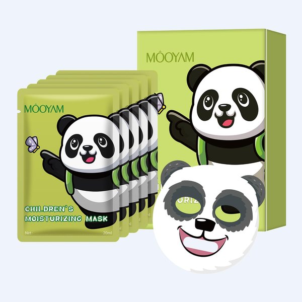 IREV Sheet Mask Skin Care, Animal Character Sheet Masks, Face Mask Skincare, Beauty Facial Mask Spa Face Mask, Soothing Face Sheet Masks, Facial Masks, Moisturizing Face Masks, 5 Pack (Panda)