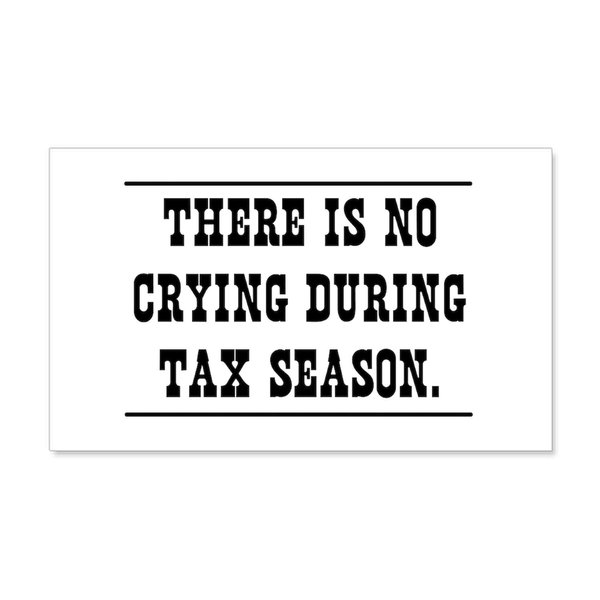 CafePress No Crying During Tax Season Wall Decal 20x12 Wall Decal, Vinyl Wall Peel, Reusable Wall Cling
