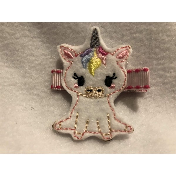 Unicorn Hair Clip, Unicorn Hair Bow, Felt Hair Clip, Girls Hair Accessory, Partially Lined Alligator Hair Clip, Unicorn Bow