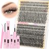 calphdiar Eyelash Extension Kit 320PCS Lashes Clusters 30D+40D Lash Extension Kit 9-16mm Wispy Cluster Eyelash Extensions Kit with Lash Bond and Seal Tweezers Natural Lash Clusters Kit for Beginners