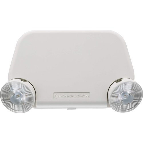 Lithonia Lighting Basics Low Profile Emergency Light, LED Emergency Lights for Business, Ceiling or Wall mount, White Thermoplastic, 120/277V Dual Voltage (EU2L M12)