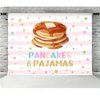 Lofaris Pancakes and Pajamas Birthday Party Backdrop Pink Stripes Colorful Confetti Sweet Girls Birthday Background Slumber Spa Sleepover Party Decor Cake Table Banner 7x5ft