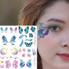 18 Sheets Glitter Temporary Tattoos for Women, Rosymormor Fairy Butterfly Butterfly Fake Tattoos for Party Favors, Face Glitter Stickers Makeup Rave Accessories Festival Essentials Halloween Christmas