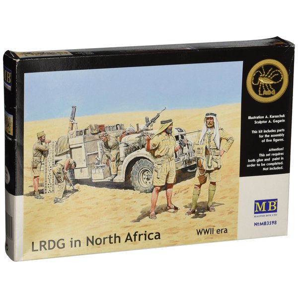 Master Box WWII Long Range Desert Group (LRDG)(5) Figure Model Building Kits (1:35 Scale)