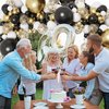 RUBFAC 80Pcs 12 Inches, Black and Gold Confetti Balloons Kit Party Balloons with Ribbons for Birthday, Wedding, Baby Shower, Graduation, Eucalyptus Party Decorations