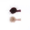 Baby Girl Hair Clip/Pom Pom Hair Clip 2 Pieces Set/Girl hair clip(Burgundy/Khaki)