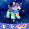 BSTAOFY 12’’ Musical Light up Husky Puppy Stuffed Animal Realistic LED Singing Dog Soft Plush Toy with Night Lights Glow in The Dark Birthday Valentines Christmas for Toddler Kids