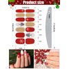 8 Sheets Christmas Nail Stickers Strip Full Nail Wraps Adhesive Nail Polish Stickers with 1Pcs Nail File, Kalolary Deer Snowman Xmas Tree Nail Design Sticker Christmas Nail Decoration Kit