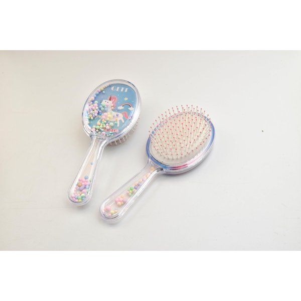 Gett Detangling Brush for Kids, Toddlers, and Adults, Soft Bristle Hair Brush, Wet Hair Brush with Confetti, Glitter, for Curly, Straight, Long or Short Hair (Unicorn)