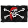 ANLEY Fly Breeze 3x5 Foot Jolly Roger Flag with Red Bandana - Vivid Color and Fade Proof - Canvas Header and Double Stitched - Pirate Flags Polyester with Brass Grommets 3 X 5 Ft