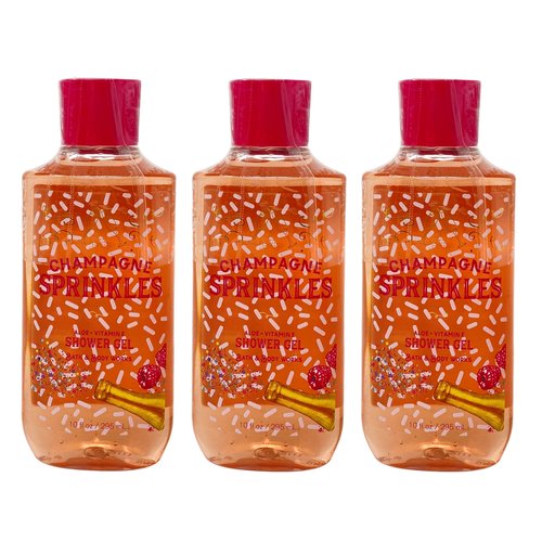 Generic Bath and Body Work CHAMPAGNE SPRINKLES Shower Gel Bundle - Lot of 3, orange