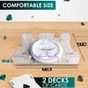 Dual Deck Revolving Card Holder - 360 Degree Poker Playing Cards Holder Canasta Card Holder Casino Accessories Acrylic Playing Card Holder for Playing Card Games - Clear Tray Poker Card Deck Holder