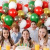 60PCS Gold Red and Green Balloons,Christmas Balloons Green Red and Gold Balloon Arch Kit,Suitable for Birthday Wedding Festival Christmas Party Decorations