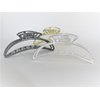 Generic Long silver, gold or dark silver tone metal hair claw clip (Primary color: Gold), 1 Count (Pack of 1)