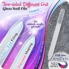 GLADZY Czech Glass Nail File with Case - Etched Crystal Nail File for Natural Nails, Double Sided Different Grit Surface, Professional Nail Care Tool with Case, Manicure Nail Shaper, Made in EU