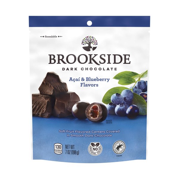 BROOKSIDE Dark Chocolate, Acai and Blueberry Flavored Snacking Chocolate Bag, 7 oz