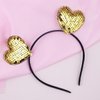 Valentines Day Headband Yellow Glitter Heart Headband Sequin Heart Shape Hair Band Head Boppers Wedding Hair Hoop Party Hair Accessories for Women Girls Valentine's Day New Year Birthday Gift, 1Pack