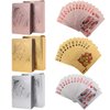 Jucoan 6 Decks of Playing Cards, Waterproof Plastic Poker Cards, Gold Foil Playing Cards for Party Game, Poker Size, Standard Index, (2 Gold, 2 Silver, 2 Pink)