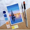 Zen Sangam (10.5x10.5cm) Artists' Expert Watercolor 300GSM 60% Cotton Cold Pressed Glued Sketch Paper Pad - 24 Sheets (48 Pages) - Watercolor Paper - Watercolour Book (Square)