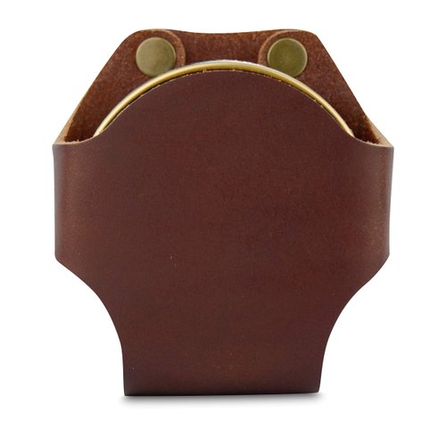 American Bench Craft Dip Can Belt Holder - Snuff Can Holder - Dip Can Holster - Leather Chewing Tobacco Pouch (Brown)