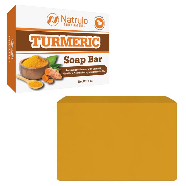 Turmeric Soap Bar for Face & Body – Natural Turmeric Skin Brightening Soap for Dark Spots, Intimate Areas, Underarms – Turmeric Face Wash Reduces Acne, Fades Scars & Cleanses Skin – Made in USA, 4oz