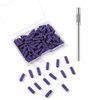 BITNBITH 100pcs Small Nail Sanding Bands,3.1mm Mini Nail Sanding Mandrel Bits 240 Grit Extreme Fine Nail Drill Bits Nail File for Acrylic Nails Gel Manicure Pedicure Nail Prep Salon Supplies,Purple