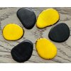 Tagua Beads. 20 Chips. Natural Eco-Friendly Tagua Slices. 10 Black and 10 Yellow Slices. Medium Size: 3x2.5 cm. Approx. Undrilled