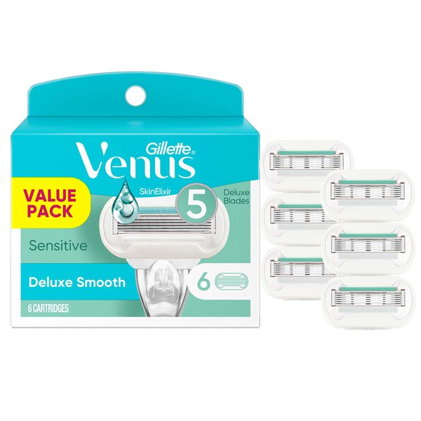 Gillette Venus Extra Smooth Sensitive Womens Razor Blade Refills, 6 Count, Designed for Women with Sensitive Skin