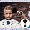 DSLSQD Kids Barber Cape, Professional Hair Cutting Cape Kids Haircut Cape with Neck Duster Brush Cartoon Haircut Cape with Adjustable Snap Closure for Home Salon Barber Supplies (B)