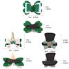 3 Pcs St. Patrick's Day Bow Hair Clips Shamrock Bow Hair Accessories Glitter Green Clover Unicorn Top Hat Hair Pins Alligator Hair Barrettes Headdress for Girls Kids Toddlers Holiday Party Gifts