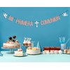 Rose Gold & Silver Glitter Mi Primera Comunión Banner, Primera Comunion Decoracion, First Holy Communion/God Bless This Child, Baptism Christening Theme Mi Bautizo Religious Baby Shower Party Supplies