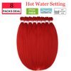 Pre Stretched Braiding Hair 8 Packs 30 inch Long Braiding Hair Prestretched Crochet Braids Hair Professional Yaki Straight Synthetic Hair Extensions(30",Red)