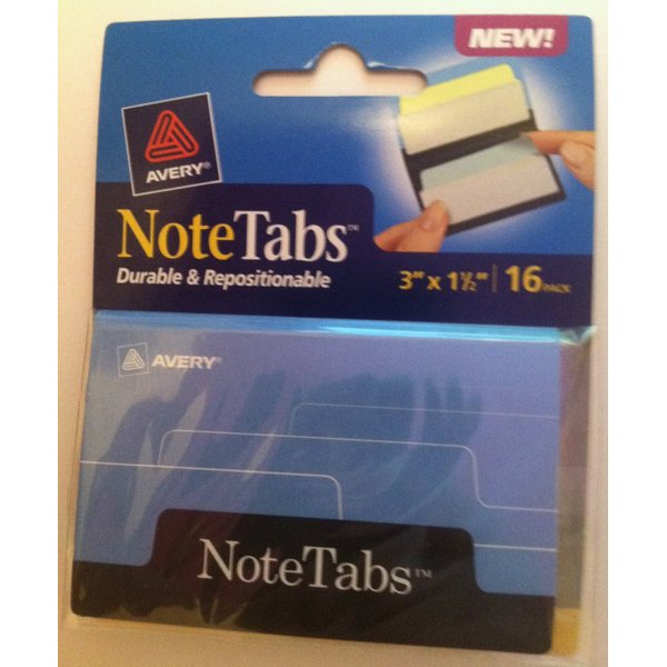 Avery NoteTabs Books, 3 x 1.5 Inch Round Edge, Pack of 16 (16385)