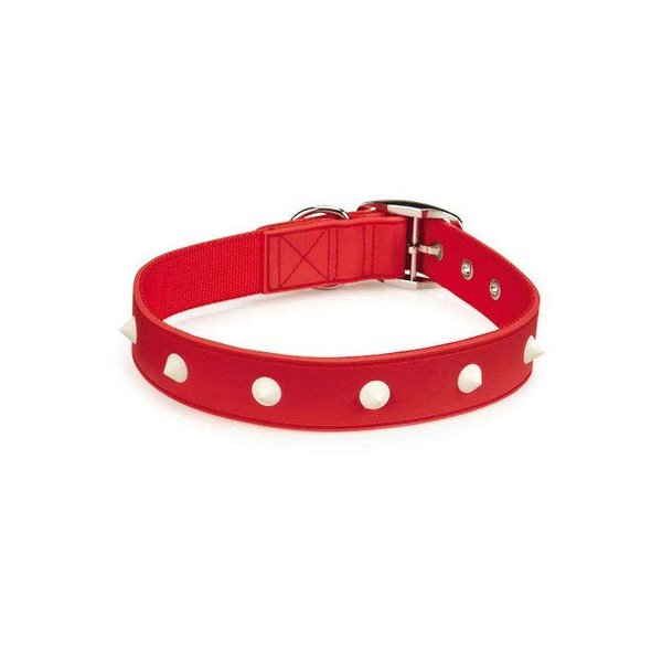 Zack & Zoey Glow Stud Collar, 11 to 14-Inch, Red