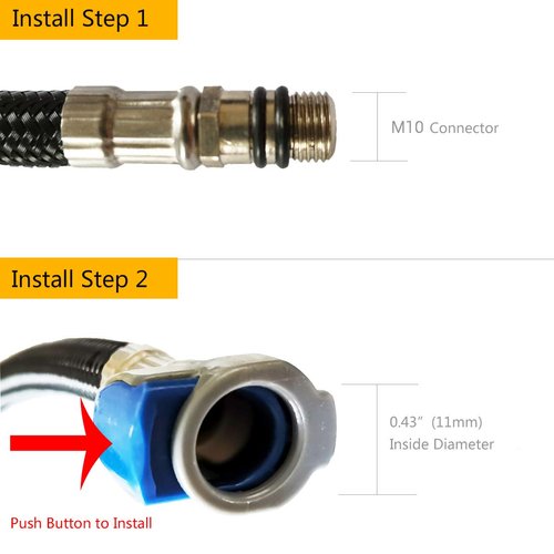 TRUSTMI Quick Connect Water Supply Hose, 24-inch Widespread Bathroom Faucet Replacement Fast Lock Pipe Lines, 2 Pieces