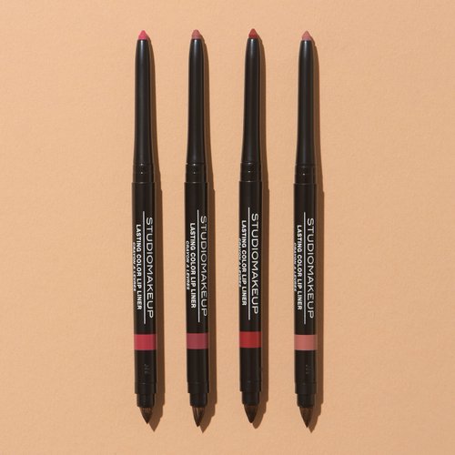 Studiomakeup True Red Lip Liner Set w/Lip Brush & Sharpener – Long-Lasting Natural Lip Liner - Waterproof Lip Pencil w/Tapered Lip Liner Brush – Gliding Lip to Prevent Lipstick Color Bleeding