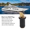 Aramox Marine Bait Well Plug, Rubber Brass Livewell Plug Full Adjustability Drain Plug Easy Twist to Lock Sturdy Drain Plug for Yachts Ships Bait Wells (0.6inch)
