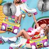 Abeillo 22 Inch Roller Skate Balloon Set - Disco Ball Balloons Boombox Balloon Foil Balloons 80s 90s Retro Balloon for Disco Dance Party Hip Hop Theme Birthday Party