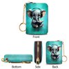 Yonlevres RFID Wallet Women Credit Card Holder, Cute Elephant Small Wallet with Keychain Zipper, Leather Credit Card Wallets Card Organizer Case RFID Blocking Accordion Gift