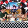 72 Pieces Motorcycle Truck Party Decorations Dirt bike Motocross Backdrop Tablecloth with Balloons Extreme Motorcycle Truck Theme Decor Set for Boy Girl Birthday Party Supplies (Motorcycle Theme)