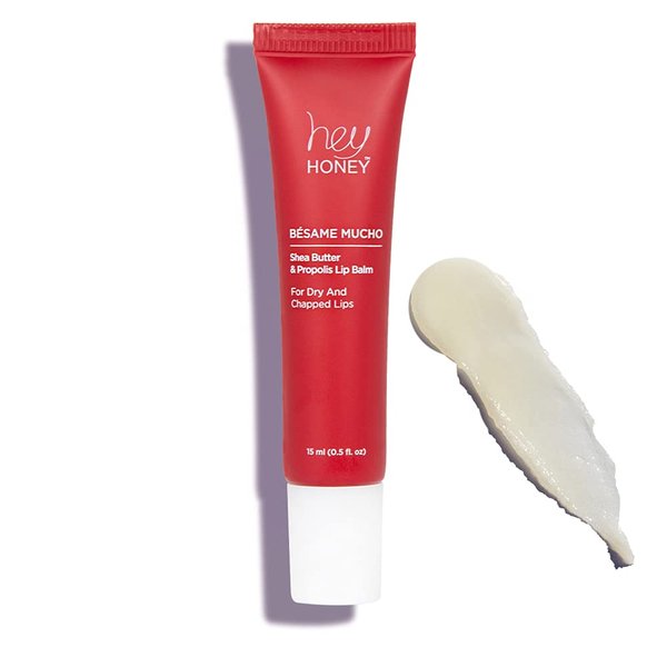 Hey Honey Besame Mucho Shea Butter & Propolis Lip Balm | For Cracked and Chapped Lips. 0.5 oz.